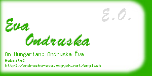 eva ondruska business card